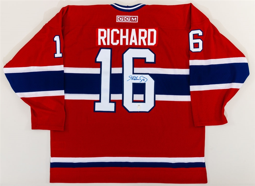 Henri Richard, Yvan Cournoyer and Marcel Bonin Signed Montreal Canadiens Jerseys - JSA Authenticated