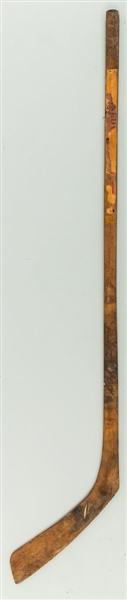 Rare Circa-1910 “Kennedy” Model Antique One-Piece Paper Label Hockey Stick 
