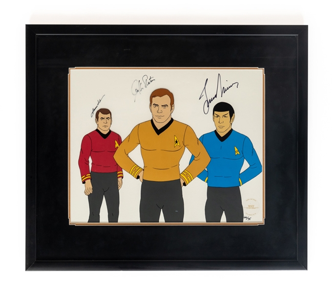 Star Trek: The Animated Series Limited-Edition Cel Signed by James Doohan (Scotty), William Shatner (Captain Kirk) and Leonard Nimoy (Spock) #66/75 (Filmation, 1989) with JSA Auctions LOA (21" x 24")