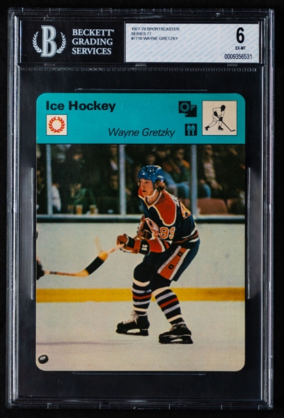 1977-79 Sportscaster Hockey Card #7710 - HOFer Wayne Gretzky Rookie - Graded Beckett 6