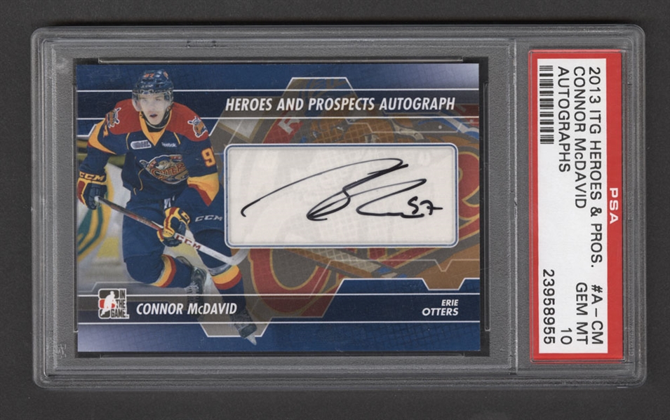 2013-14 ITG Heroes and Prospects Autographs #A-CM Connor McDavid - Graded PSA 10 - Pop-3 Highest Graded!