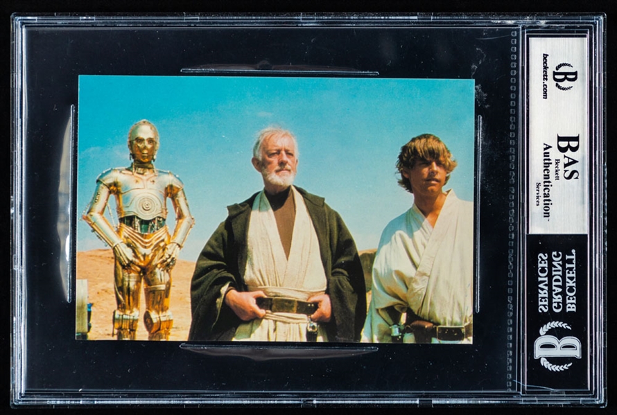 English Actor Sir Alec Guinness Signed 1977 Star Wars Obi-Wan Kenobi Postcard - Beckett Authenticated