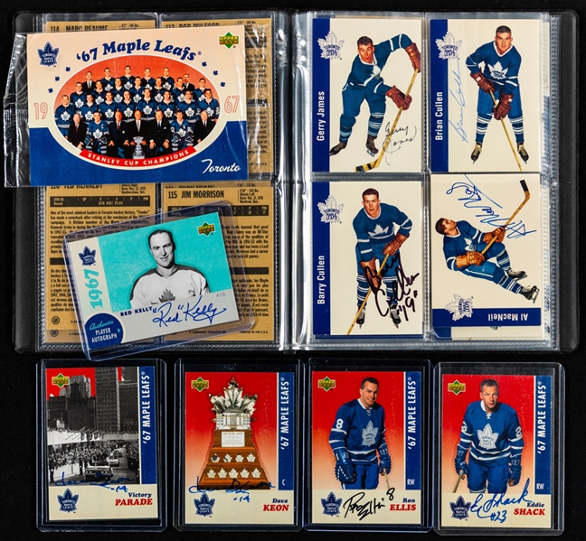 2007-08 Upper Deck "1966-67 Toronto Maple Leafs" Complete 30-Card Set Including 16 Signed Cards & Kelly Signed Card (A-RK2) Plus 1956-57 Missing Link" Maple Leafs (24 Cards - 13 Signed)