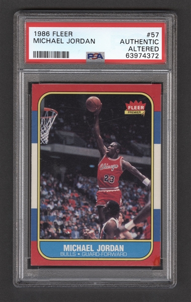 1986-87 Fleer Basketball Card #57 Michael Jordan Rookie - Graded PSA Authentic Altered