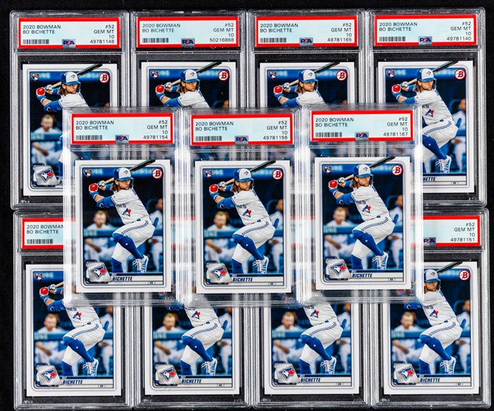 2020 Bowman Baseball #20 Bo Bichette Rookie Cards (11) - All Graded PSA 10