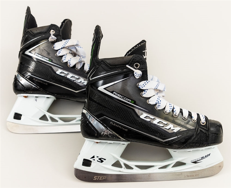 John Tavares’ 2018-19 Toronto Maple Leafs CCM Ribcore Game-Used Skates with Team LOA - First season with Leafs! – Photo-Matched to First Returning Game to New York! 