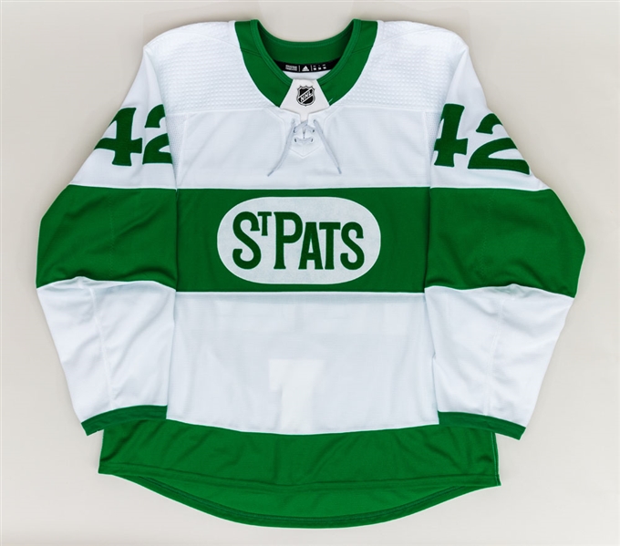 Trevor Moore’s 2018-19 Toronto Maple Leafs “Toronto St Pats” Game-Worn Alternate Jersey with Team COA 