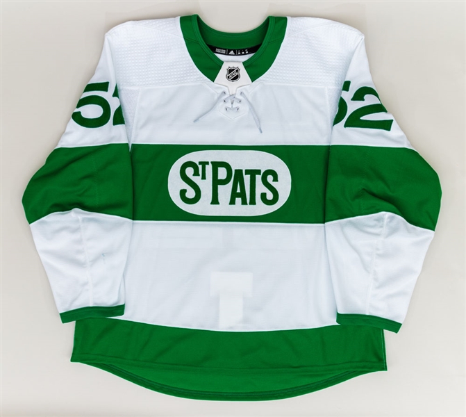 Martin Marincin’s 2018-19 Toronto Maple Leafs “Toronto St Pats” Game-Worn Alternate Jersey with Team LOA – Photo-Matched! 