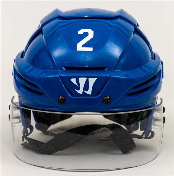 Ron Hainsey’s 2018-19 Toronto Maple Leafs Warrior Covert Regular Season and Playoffs Game-Worn Helmet with Team LOA – Photo-Matched! 