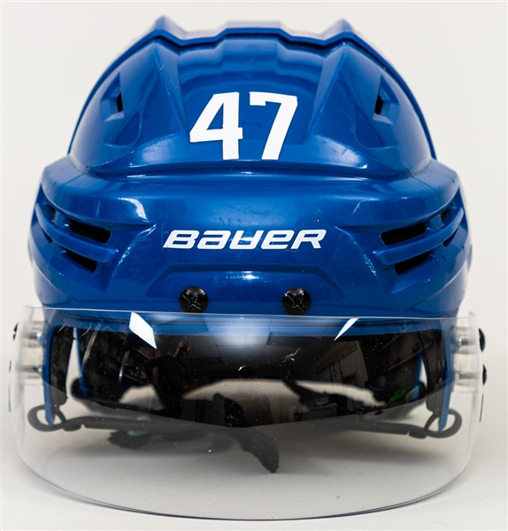 Pierre Engvall’s 2019-20 Toronto Maple Leafs Bauer Game-Worn Rookie Season Helmet with Team LOA - Photo-Matched! 