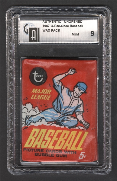 1967 O-Pee-Chee Baseball Unopened Wax Pack - GAI Certified MINT 9