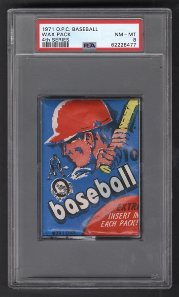 1971 O-Pee-Chee Baseball 4th Series Unopened Wax Pack - Graded PSA 8