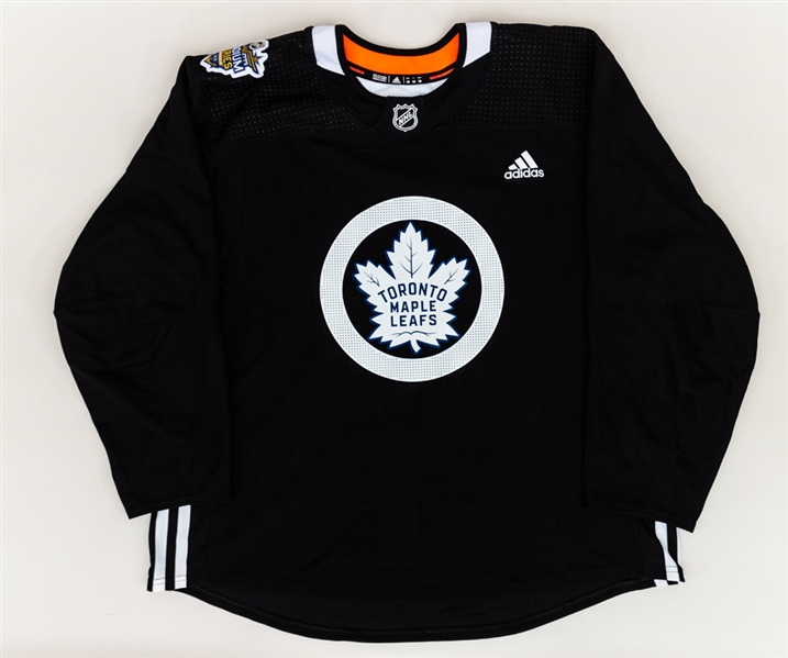 Toronto Maple Leafs 2018 NHL Stadium Series Practice-Worn Black Jersey with Team LOA 