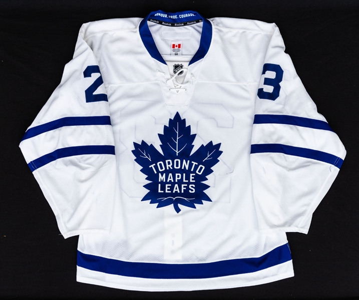 Eric Fehr’s 2016-17 Toronto Maple Leafs Game-Worn Jersey with Team COA – NHL Centennial Patch! – Photo-Matched! 