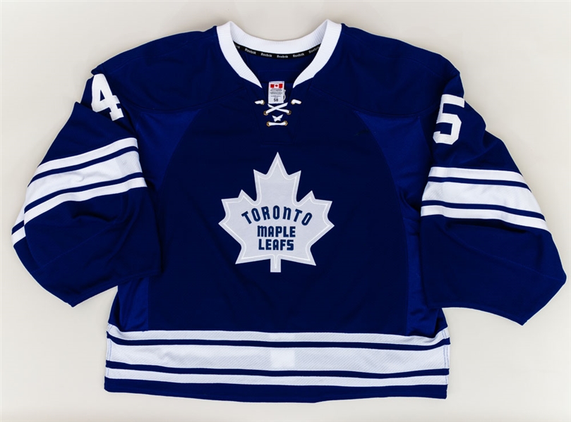 Jonathan Bernier’s Mid-2010s Toronto Maple Leafs Game-Worn Alternate Jersey with Team LOA