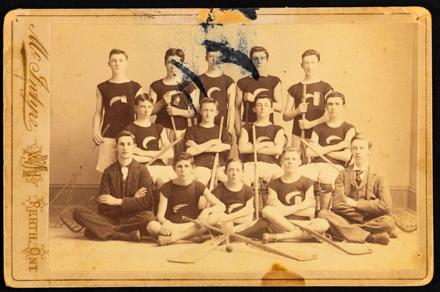 Rare 1890s “Crescent” Lacrosse Team Cabinet Card/Photo Perth Ontario 