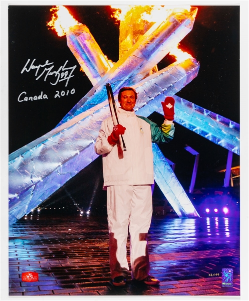 Wayne Gretzky Signed 2010 Vancouver Olympics Limited-Edition Photo #63/199 with WGA COA (20” x 16”) 