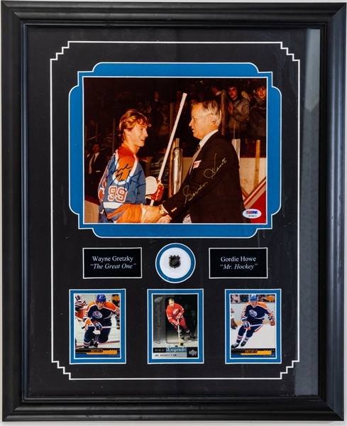 Wayne Gretzky and Gordie Howe Dual-Signed Framed Photo with PSA/DNA LOA (18 ½” x 22 ½”)