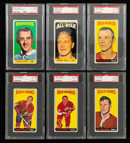 1964-65 Topps Hockey "Tall Boys" Near Complete Card Set (106/110) Including 19 PSA-Graded Cards