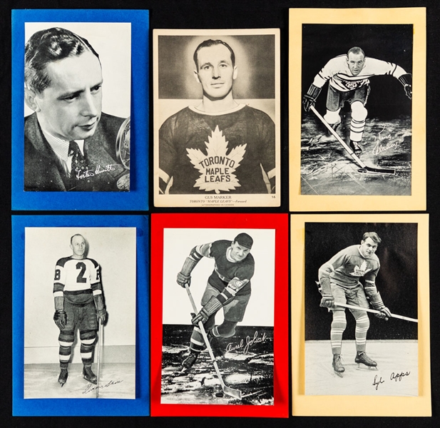 1939-40 O-Pee-Chee V-301-1 Hockey Cards (4) and Bee Hive Group 1 (1934-43) Hockey Photos (41) - Mostly Toronto Maple Leafs