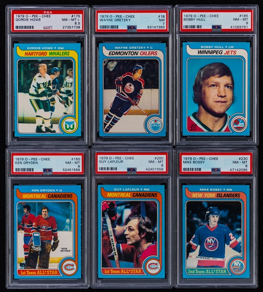 1979-80 O-Pee-Chee Hockey Complete 396-Card Set Including Graded PSA 7 Wayne Gretzky Rookie Card Plus 48 PSA-Graded Extra Cards