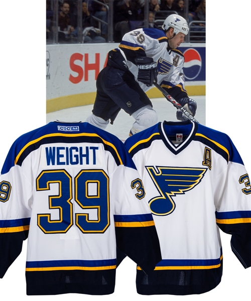 Doug Weights 2001-02 St. Louis Blues Game-Worn Alternate Captains Jersey 