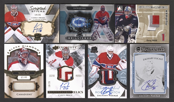 Montreal Canadiens Goalie Hockey Cards (39) Including Patches/Autographs/Rookies - Roy, Price, Theodore, Fucale