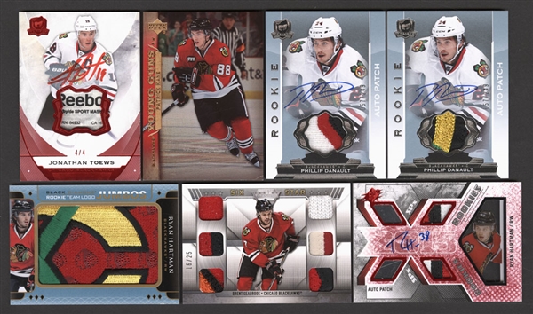 Chicago Black Hawks Hockey Cards (65) Including Patches/Autographs/Rookies - Toews, Kane, Seabrook, Crawford, Danault, Daze, Sharp, Panarin