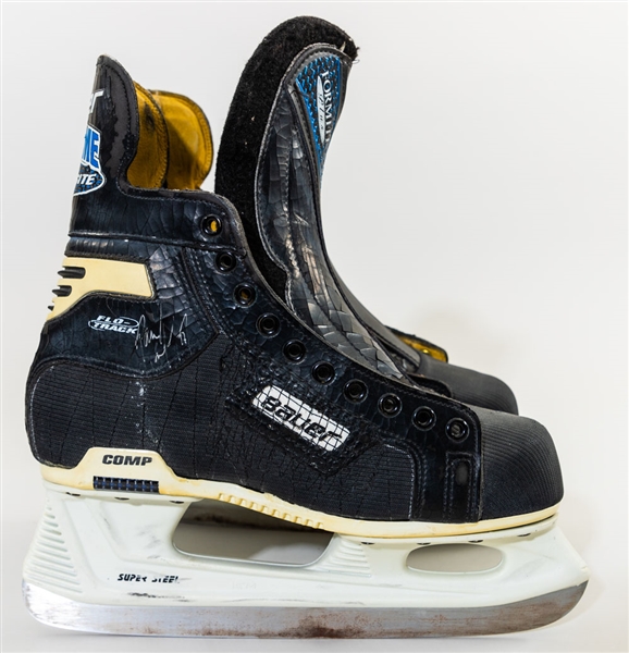 Paul Coffeys Mid-to-Late-1990s Bauer Supreme Signed Game-Worn Skates