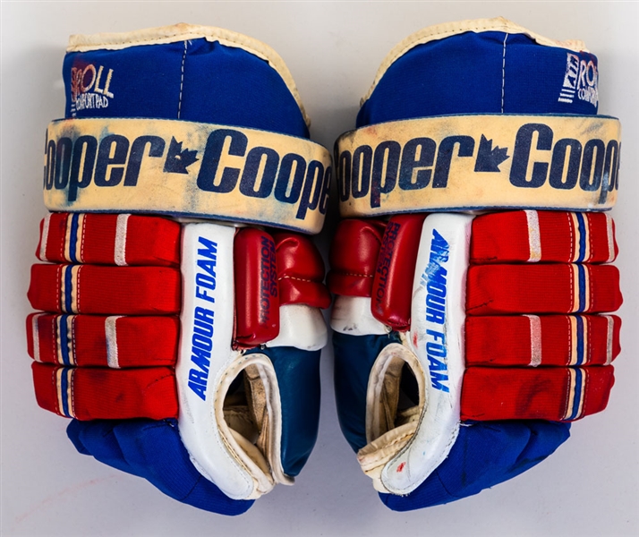 Adam Graves’ Mid-1990s New York Rangers Cooper Game-Worn Gloves, Graves Attributed Rangers Louisville Gloves and Signed Ulf Samuelsson Photo 