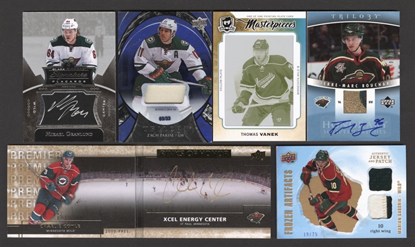 Minnesota Wild Hockey Cards (39) Including Patches/Autographs/Rookies - Parise, Koivu, Dubnyk, Gaborik, Bouchard, Granlund, Kuba, Coyle