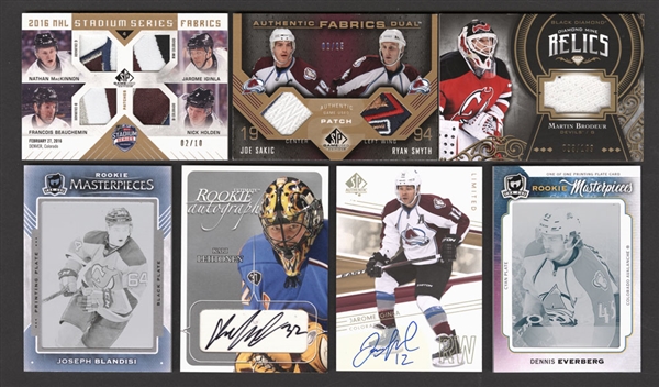 Atlanta Thrashers, Colorado Avalanche & New Jersey Devils Hockey Cards (75) Including Patches/Autographs/Rookies - Hossa, Lehtonen, McKinnon, Sakic, Brodeur