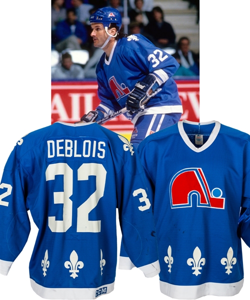 Lucien DeBlois 1989-90 Quebec Nordiques Game-Worn Jersey
