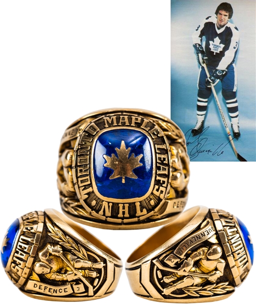 Joel Quennevilles Late-1970s Toronto Maple Leafs 10K Gold Team Ring by Jostens