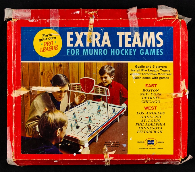 Late-1960s Munro Games Table Top Hockey Game Players in Original Box