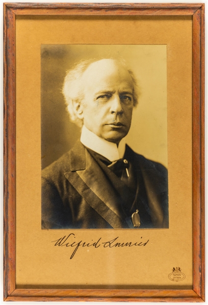 Canadian Prime Minister Wilfrid Laurier Signed Framed Portait Photo - 7th Prime Minister of Canada / Deceased 1919 (8" x 12")