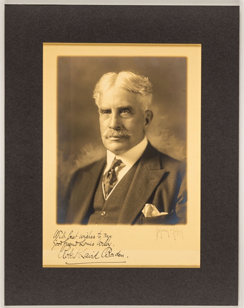 Canadian Prime Minister Sir Robert Borden Signed Portait Photo - 8th Prime Minister of Canada / Deceased 1937 (12 ½” x 16”) 