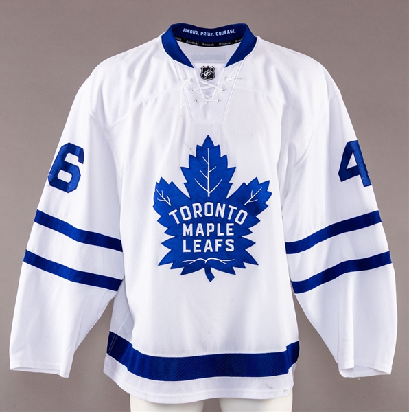 Roman Polak’s 2016-17 Toronto Maple Leafs Game-Worn Jersey with Team LOA – Team Repairs – Photo-Matched!
