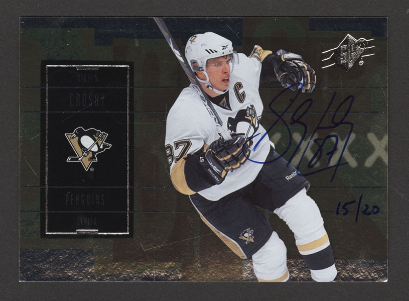2009-10 Upper Deck SPx Autograph Buyback (2012-13) Hockey Card #1 Sidney Crosby (15/20) with UDA COA