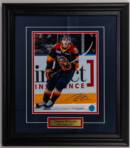Connor McDavid Signed Erie Otters Framed Photo (16" x 17")