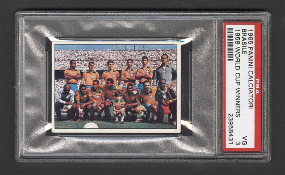 1965 Panini Calciatori 1958 World Cup Winners Team Brasil with Pele - Graded PSA 3