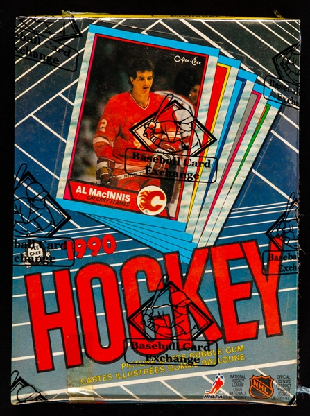 1989-90 O-Pee-Chee Hockey Wax Boxes (2 - Each with 48 Unopened Packs) - BBCE Certified (Tape Intact) - Joe Sakic, Brian Leetch and Theoren Fleury Rookie Card Year