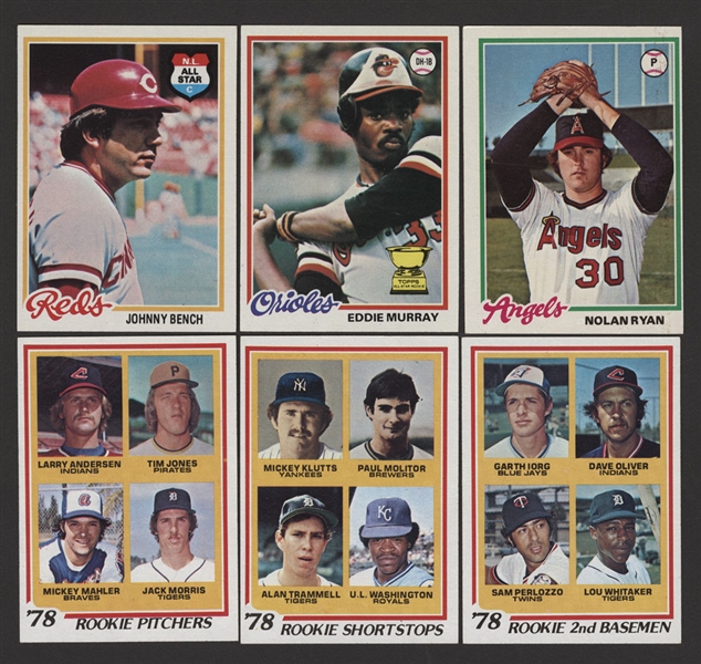 1978 Topps Baseball Complete 726-Card Set Including Eddie Murray and Paul Molitor Rookie Cards
