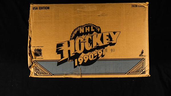 1990-91 Upper Deck Hockey Low Series Factory Sealed Case Containing 24 Unopened Boxes - Jaromir Jagr, Mats Sundin, Mike Modano, Ed Belfour, Jeremy Roenick and Curtis Joseph Rookie Card Year