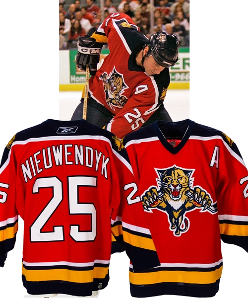 Joe Nieuwendyks 2005-06 Florida Panthers Game-Worn Alternate Captains Jersey with LOA – Photo-Matched! 