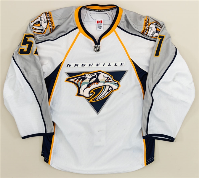 Francis Bouillons 2009-10 Nashville Predators Game-Worn Stanley Cup Playoffs Jersey with LOA