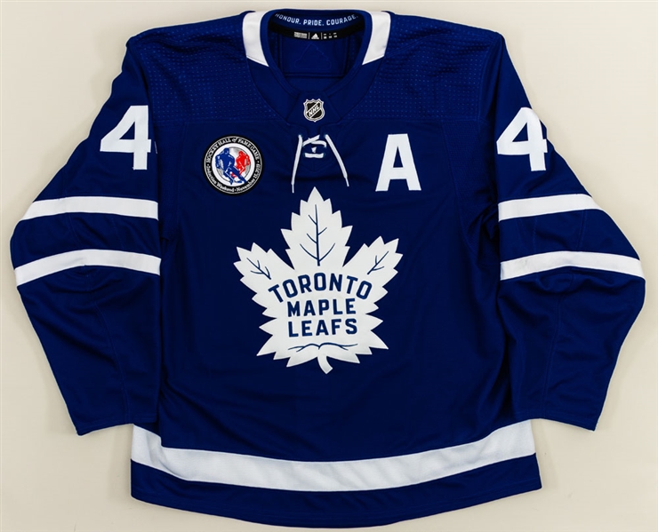 Morgan Rielly’s 2019-20 Toronto Maple Leafs “Hall of Fame Game” Game-Worn Alternate Captain’s Jersey with Team LOA 