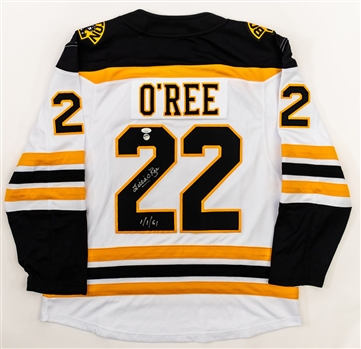 HOFer Willie ORee Signed Boston Bruins Jersey with 1/1/61 First NHL Goal Annotation - JSA Certified