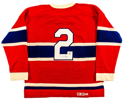 Deceased HOFer Doug Harvey Montreal Canadiens CCM Vintage Hockey Jersey with Embedded Signature - JSA LOA