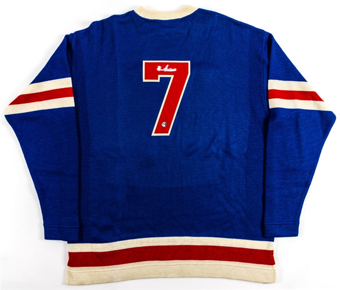 Deceased HOFer Frank Boucher New York Rangers Ebbets Field Flannels Heritage Hockey Jersey with Embedded Signature - JSA LOA